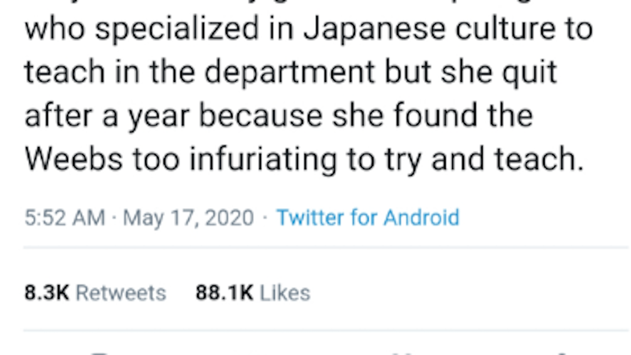 海外 こういうやつらウザい ある大学関係者の日本オタク Weeb をめぐるツイートに反響 世界の反応